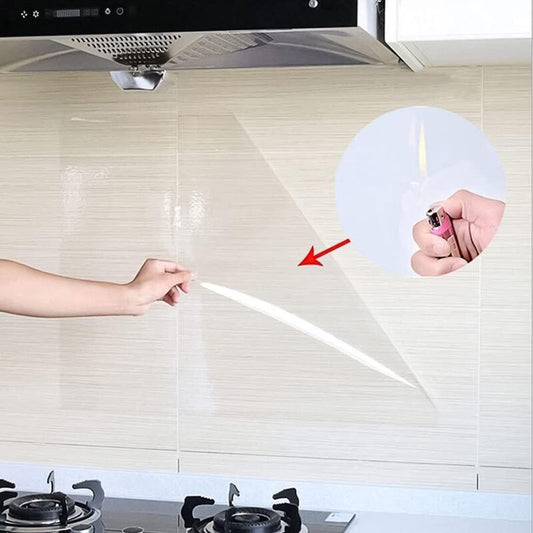 Transparent Self-Adhesive Film 45x500cm Oil-Resistant Waterproof Vinyl Roll Stickers for Kitchen Wall V1237-ZY-203-5005