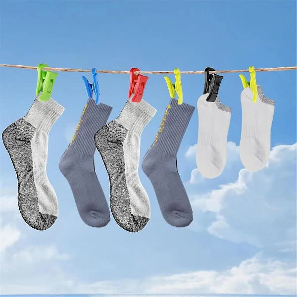 60 sock clips for washing machine and dryer, laundry clips with hooks, sock set V1237-ZY-203-5026