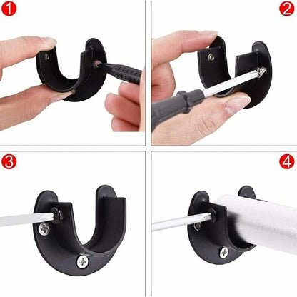 Wall Mounted Clothes Rod Holder, Curtain Rod Bracket, Shower Curtain Rod Bracket for 1.26 Inch Diameter V1237-ZY-203-5032