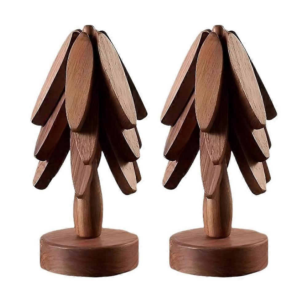 Set Wooden Coasters in Tree Shape, Wooden Insulation Mat_tfrf V1237-ZY-203-5044