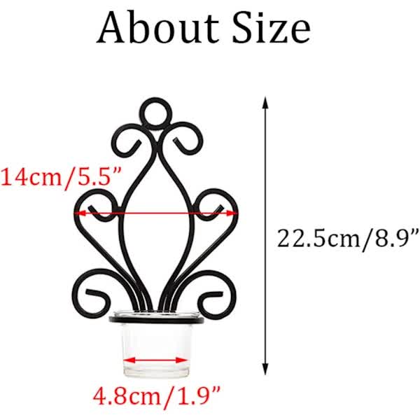 Vintage Iron Wall Candle Holders, Creative Iron Candlesticks V1237-ZY-203-5062