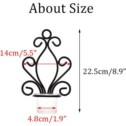 Vintage Iron Wall Candle Holders, Creative Iron Candlesticks V1237-ZY-203-5062