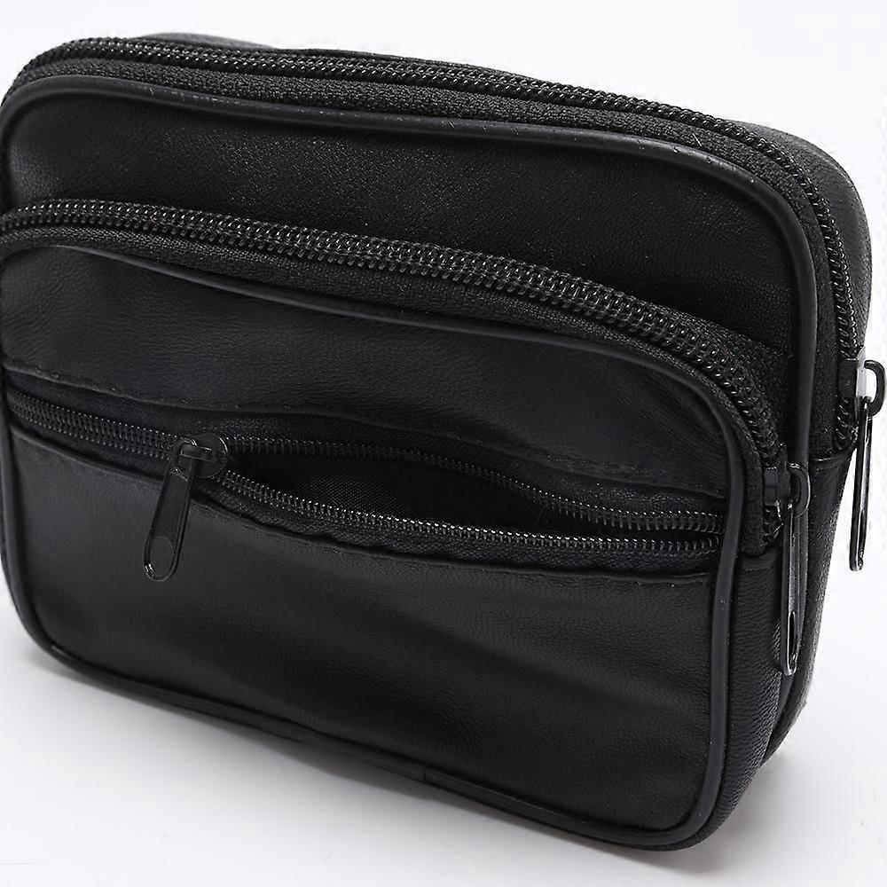 Men's Genuine Leather Belt Wallet Bag Pouch Waist Bag Loop Card Holder V1237-ZY-203-5071