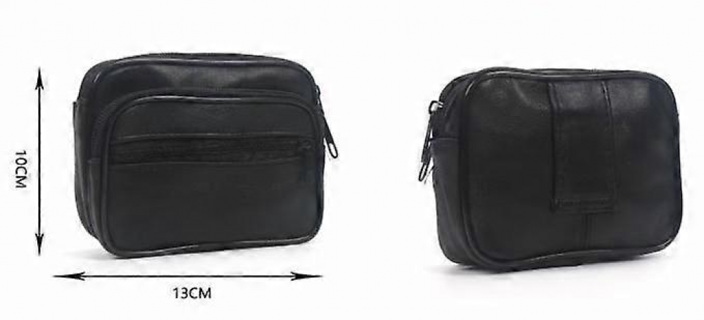 Men's Genuine Leather Belt Wallet Bag Pouch Waist Bag Loop Card Holder V1237-ZY-203-5071