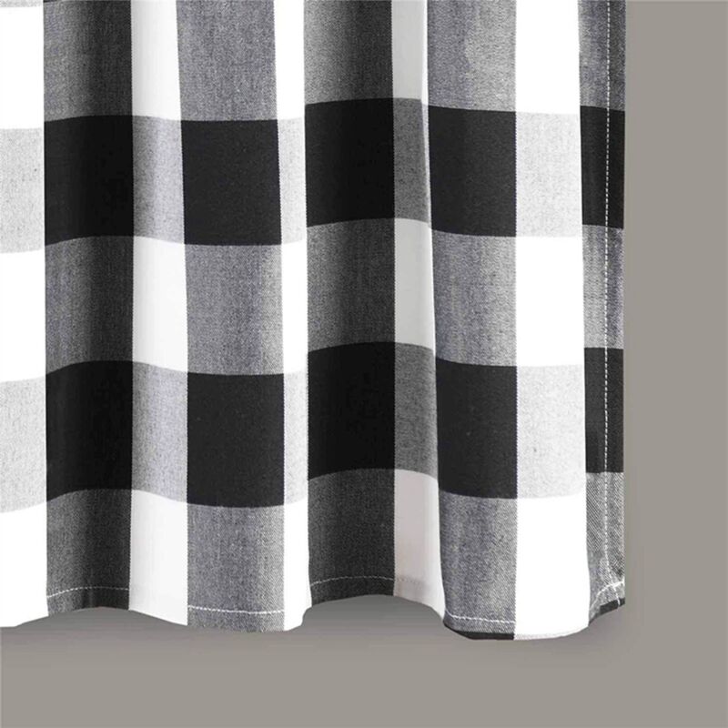Black & White Checkered Kitchen Curtain, Farmhouse Style, 3-Pack, Window Decoration V1237-ZY-203-5076
