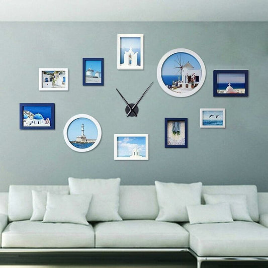 Large Black Wall Clock with Single Hand without Numbers, Clock Mechanism with High Longitudinal Shaft and V1237-ZY-203-5168