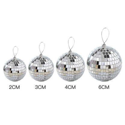 6/12 pcs Mini Disco Ball Party Decorations Silver Mini Plastic Ornaments Small Disco Balls Silver Silver_MGF V1237-ZY-203-5185