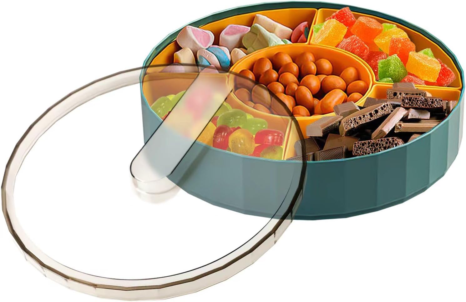 Snack Tray with Compartment Snacks Bowl with Lid Plastic Snacks Compartment Snacks Bowls Flat Storage Box V1237-ZY-203-5239