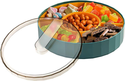 Snack Tray with Compartment Snacks Bowl with Lid Plastic Snacks Compartment Snacks Bowls Flat Storage Box V1237-ZY-203-5239