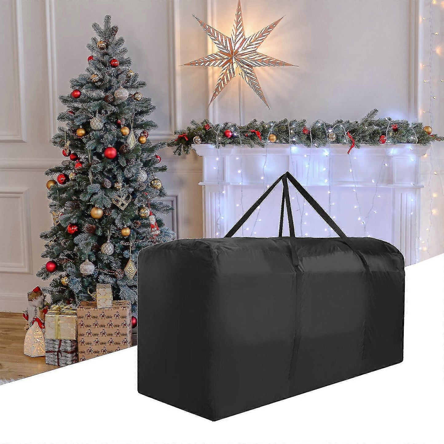 Large Christmas Tree Storage Bag, Heavy Duty Waterproof Oxford Cloth, Christmas Decoration Storage with V1237-ZY-203-5245