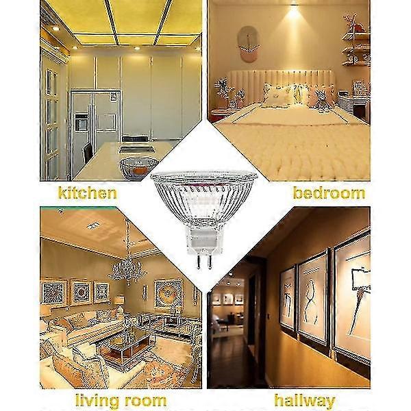 MR16 spotlight bulb 12V 20W GU5.3 dimmable 2-pin halogen bulb warm white light 2700K 12-pack V1237-ZY-203-5251