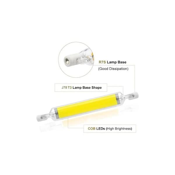 R7S 10W 78mm Dimmable LED Bulb Cool White 6000K 100W Halogen J78 Replacement Double Ended R7S Socket 360 V1237-ZY-203-5254