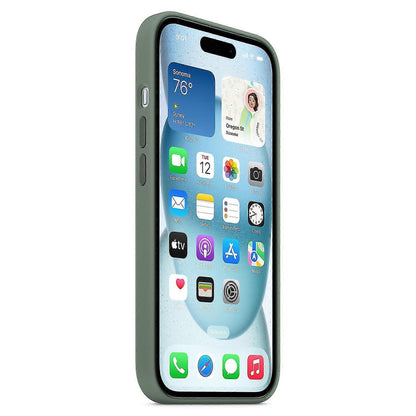 iPhone 15 Case Compatible with MagSafe Scratch-resistant Silicone Case - Red Gr_OF Green iPhone 15 V1237-ZY-203-5260
