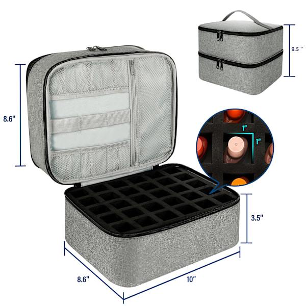 Nail Polish Storage Case with UV Light - Professional Organizer for Nail Kits, Gray_yux V1237-ZY-203-5263