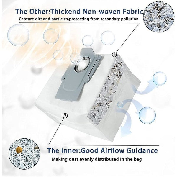 12-pack vacuum cleaner bags for Roborock Q7 Max /q7 Max+ / Q7 Max Plus V1237-ZY-203-5269