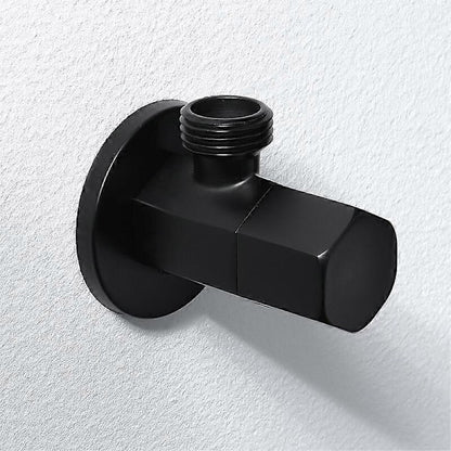 Black Shut-off Valve Angle Faucet Brass Diverter Toilet Valve Shower Nozzle Connector Solid Brass Coupling V1237-ZY-203-5286