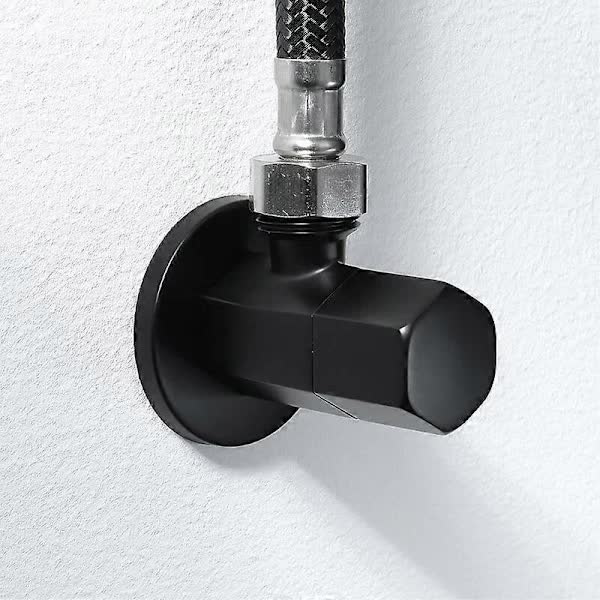 Black Shut-off Valve Angle Faucet Brass Diverter Toilet Valve Shower Nozzle Connector Solid Brass Coupling V1237-ZY-203-5286
