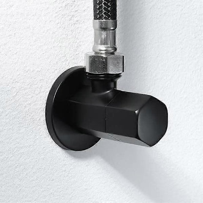 Black Shut-off Valve Angle Faucet Brass Diverter Toilet Valve Shower Nozzle Connector Solid Brass Coupling V1237-ZY-203-5286
