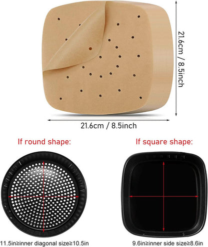 Perforated Baking Paper for Air Fryer, 100-pack, White, 20 cm V1237-ZY-203-5314