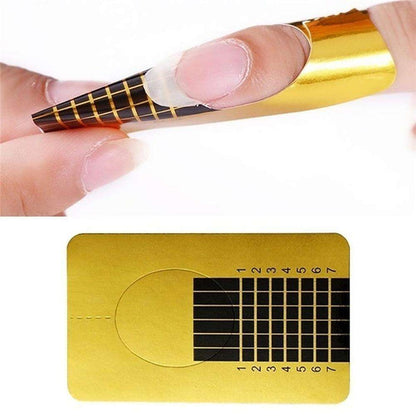500 pcs Gold Nail Templates - Nail Forms, Nail Template, Nail Forms_yux V1237-ZY-203-5315