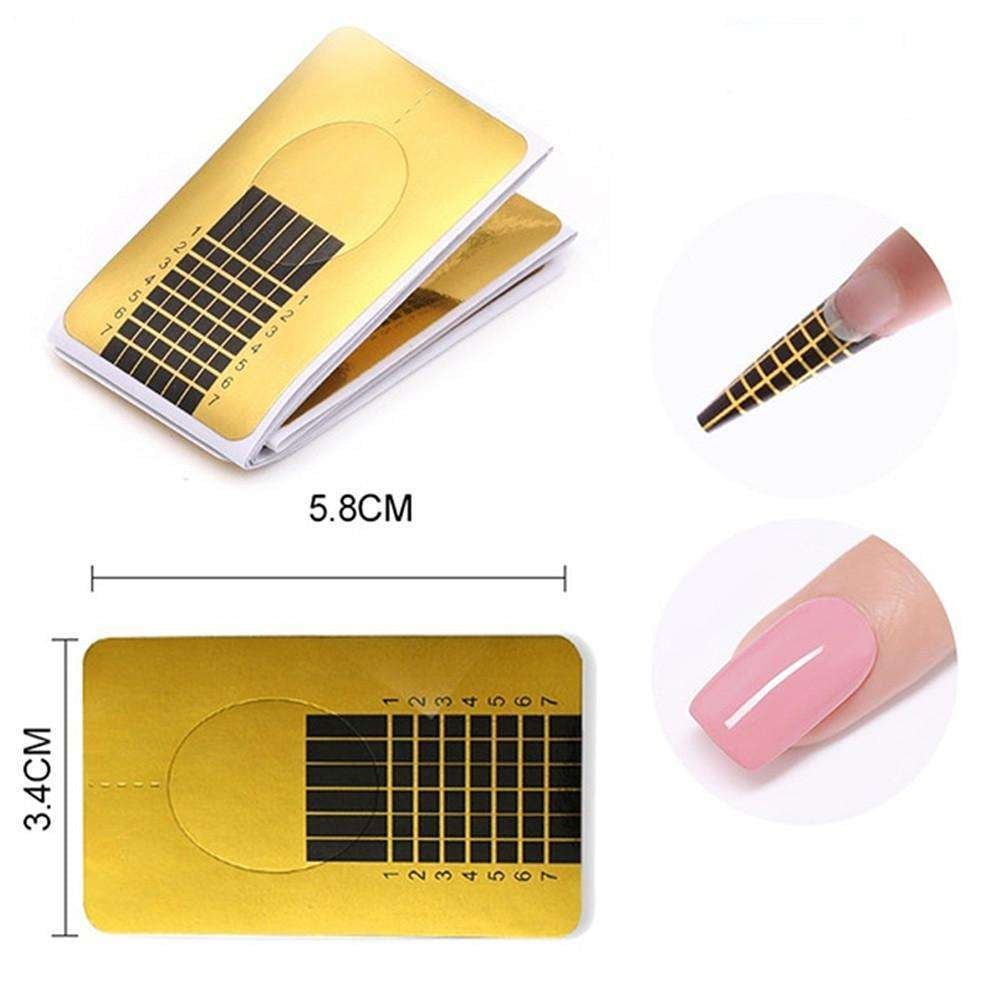 500 pcs Gold Nail Templates - Nail Forms, Nail Template, Nail Forms_yux V1237-ZY-203-5315