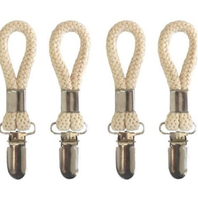 Towel Clamps 5-Pack Metal Towel Hooks for Kitchen Bathroom with Braided Cotton Holder Compatible with V1237-ZY-203-5329