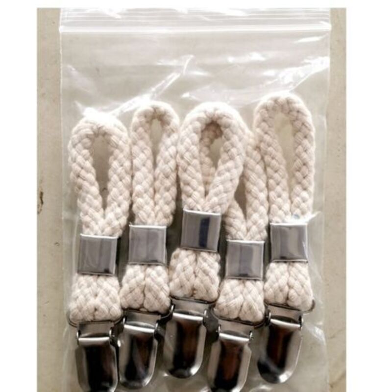 Towel Clamps 5-Pack Metal Towel Hooks for Kitchen Bathroom with Braided Cotton Holder Compatible with V1237-ZY-203-5329