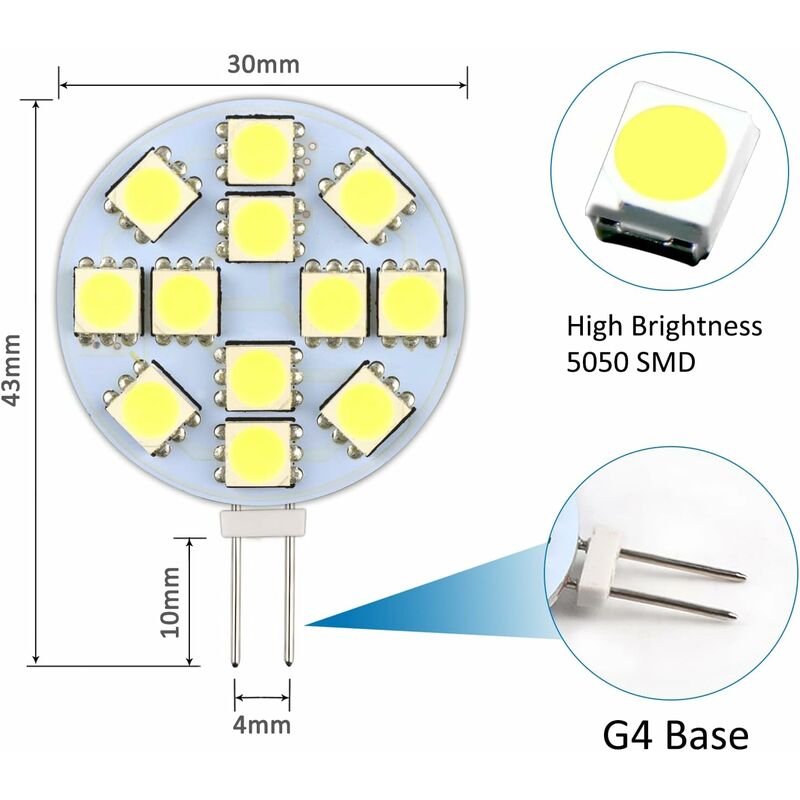 G4 LED bulb cool white 6000k non-dimmable 6-pack V1237-ZY-203-5338