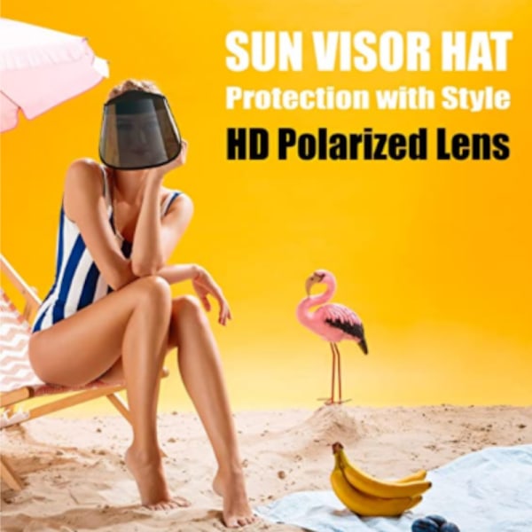 Visor Hat with HD Polarized Lenses, UV Protection, Adjustable Sweatband, Outdoor, Golf, Beach (Pink) V1237-ZY-203-5344