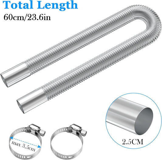 Exhaust pipe for parking heater, 60 cm stainless steel exhaust pipe car exhaust pipe with 2 stainless steel V1237-ZY-203-5350