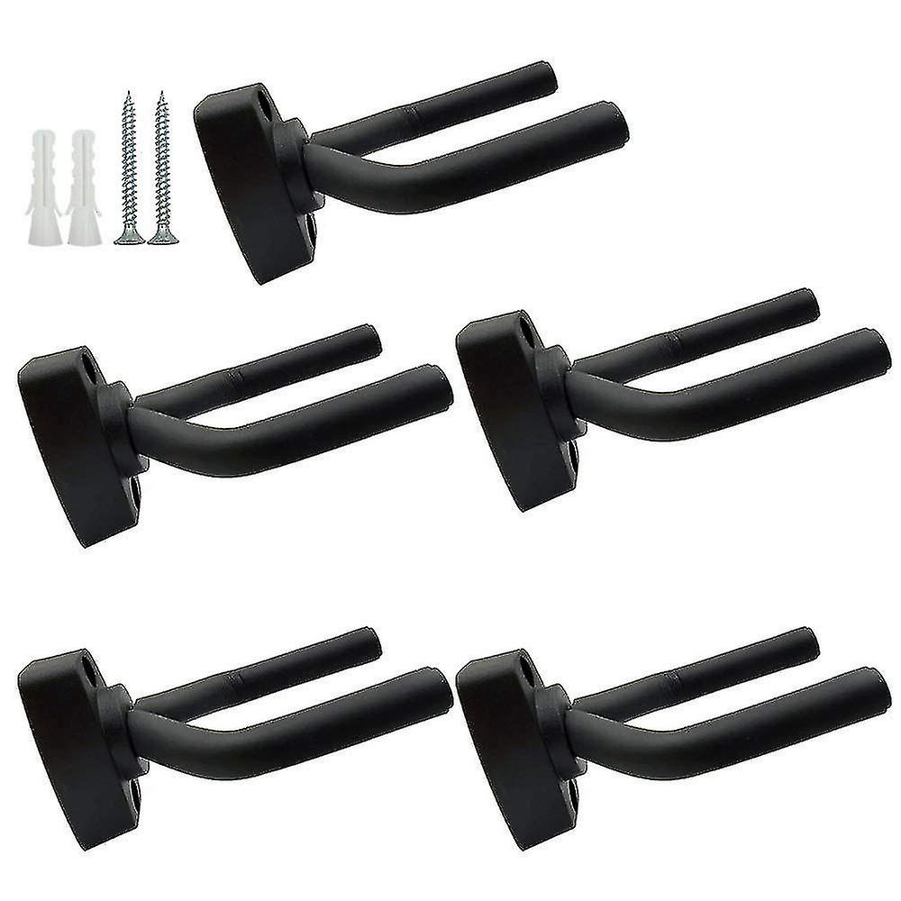 5-pack black guitar hanger wall mount with screws fits guitars V1237-ZY-203-5364