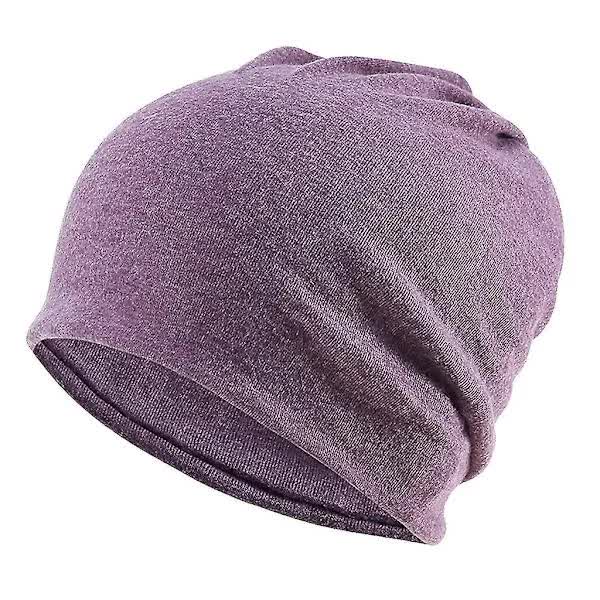 5-Pack Slouchy Baggy Beanies Chemo Hats - Khaki + Black + Grey + Burgundy + Purple V1237-ZY-203-5371