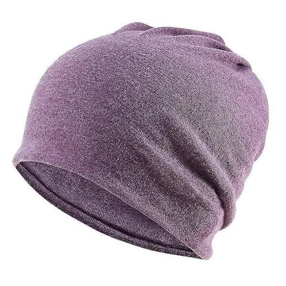 5-Pack Slouchy Baggy Beanies Chemo Hats - Khaki + Black + Grey + Burgundy + Purple V1237-ZY-203-5371