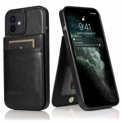 iPhone 13 Mobile Case Card Holder 6CK Retro V3 Black_yux V1237-ZY-203-5380