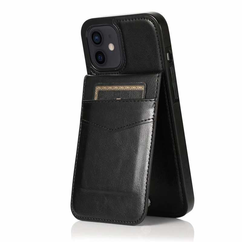 iPhone 13 Mobile Case Card Holder 6CK Retro V3 Black_yux V1237-ZY-203-5380