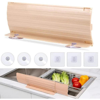 Splash guard for sink with 6 suction cups, splash guard for sink behind tap or sink V1237-ZY-203-5383