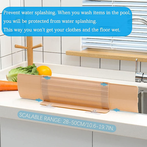 Splash guard for sink with 6 suction cups, splash guard for sink behind tap or sink V1237-ZY-203-5383
