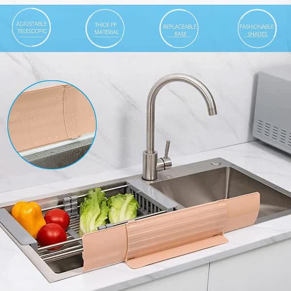 Splash guard for sink with 6 suction cups, splash guard for sink behind tap or sink V1237-ZY-203-5383