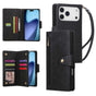 Compatible with iPhone 17 Pro Max Magnetic Leather Wallet Card Holder Black V1237-ZY-203-5416