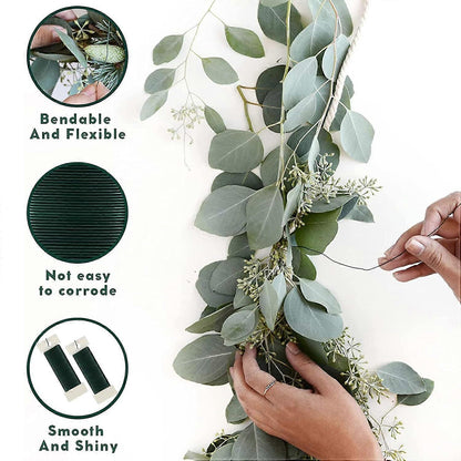 rolls green floral wire for wreath tying, wreath tying wire-yux V1237-ZY-203-5418