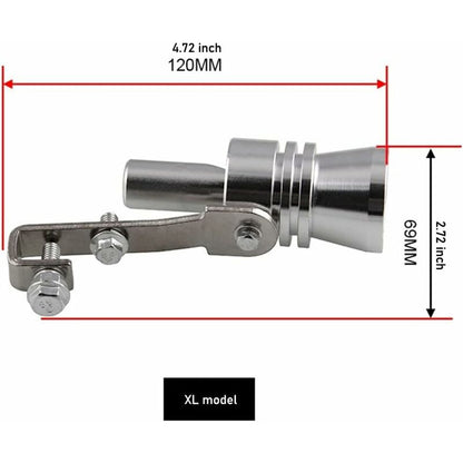 Universal Car Turbo Whistle Simulator, Aluminum Exhaust Whistle, Compatible with 56-85mm Pipe Diameter V1237-ZY-203-5428