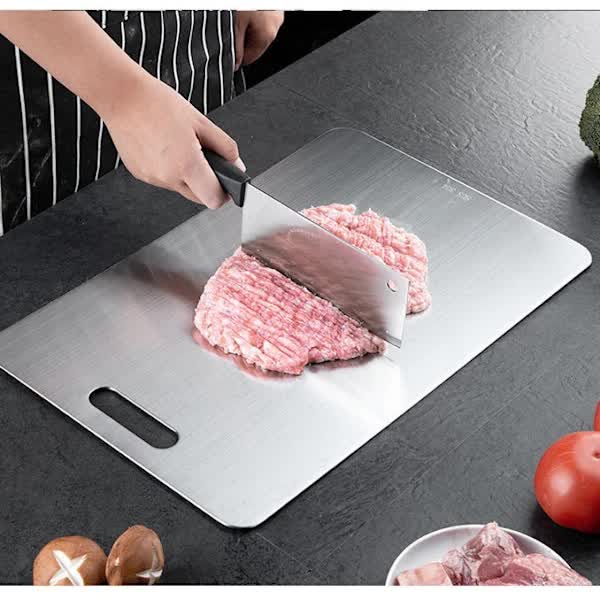 Titanium Cutting Board, Stainless Steel Cutting Board, Double Sided Titanium Compatible with Cutting Meat, V1237-ZY-203-5438