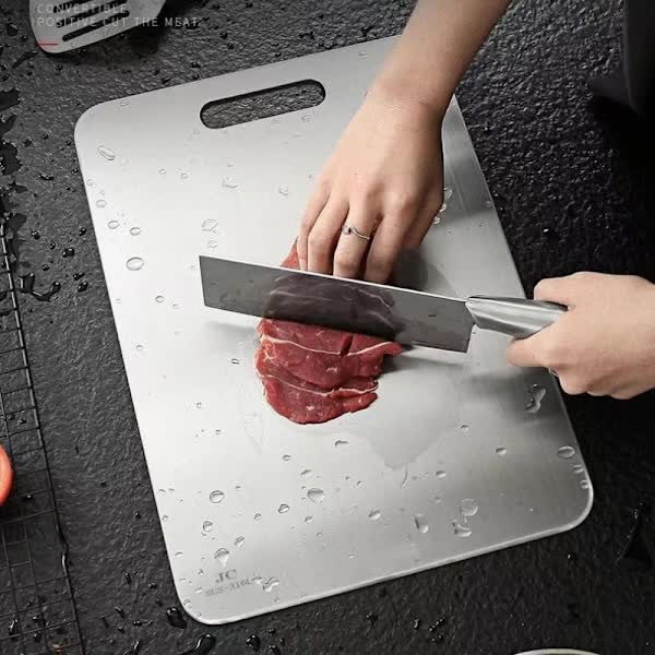 Titanium Cutting Board, Stainless Steel Cutting Board, Double Sided Titanium Compatible with Cutting Meat, V1237-ZY-203-5438