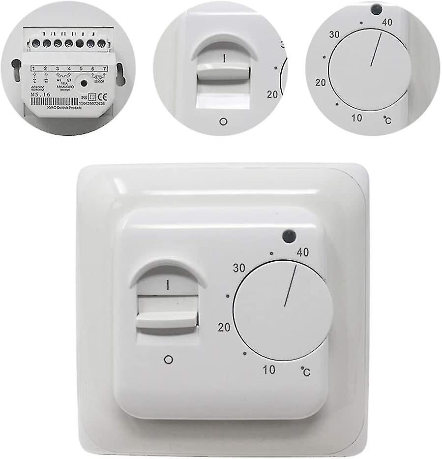 Manual Electric Underfloor Heating Thermostat with AC 220v 16a Probe, Mechanical Underfloor Heating V1237-ZY-203-5440