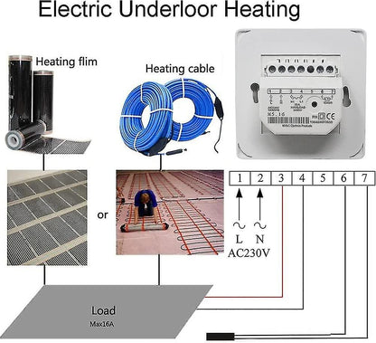 Manual Electric Underfloor Heating Thermostat with AC 220v 16a Probe, Mechanical Underfloor Heating V1237-ZY-203-5440
