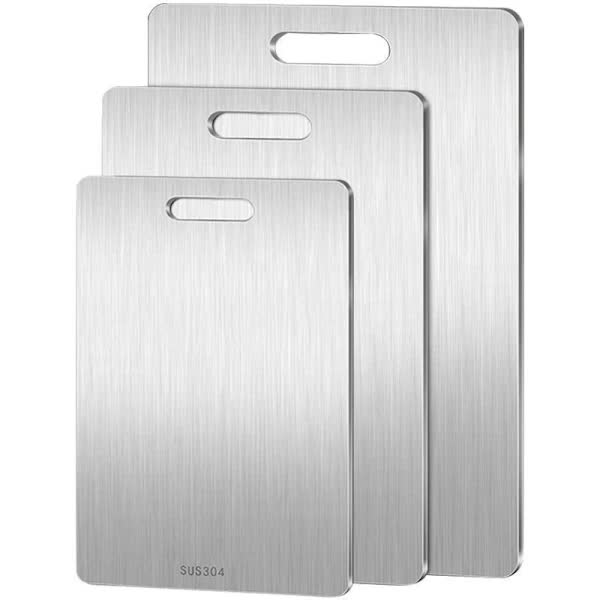 Titanium Cutting Board, Stainless Steel Cutting Board, Double Sided Titanium Compatible with Cutting Meat, V1237-ZY-203-5446