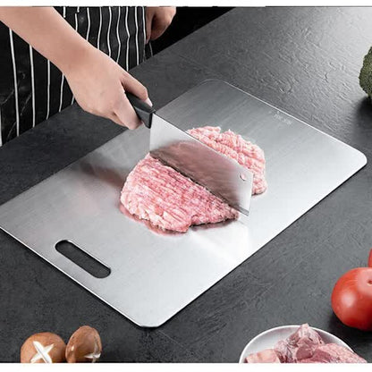 Titanium Cutting Board, Stainless Steel Cutting Board, Double Sided Titanium Compatible with Cutting Meat, V1237-ZY-203-5446