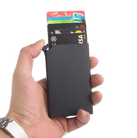 Card Holder Wallet, Men's Minimalist Slim Metal RFID Blocking Contactless Card Protector_ma V1237-ZY-203-5447