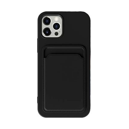 iPhone 13 Silicone Case with Card Holder - Black Black V1237-ZY-203-5461
