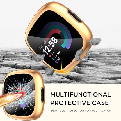 Diruite 4-Pack Case for Fitbit Versa 4/Sense 2 Screen Protector, HD Shockproof Soft TPU Full Protection V1237-ZY-203-5468